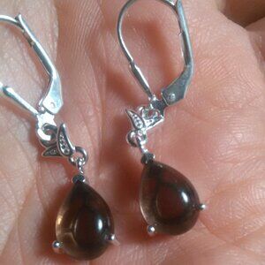 Brazilian Quartz Sterling Silver Dangling Earrings